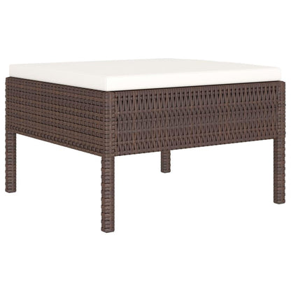 6-tlg. Garten-Lounge-Set mit Auflagen Poly Rattan Braun - Pazzar.ch