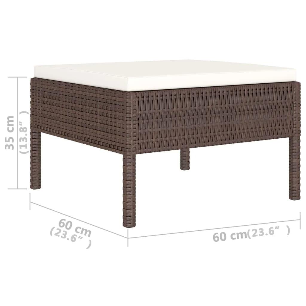6-tlg. Garten-Lounge-Set mit Auflagen Poly Rattan Braun - Pazzar.ch