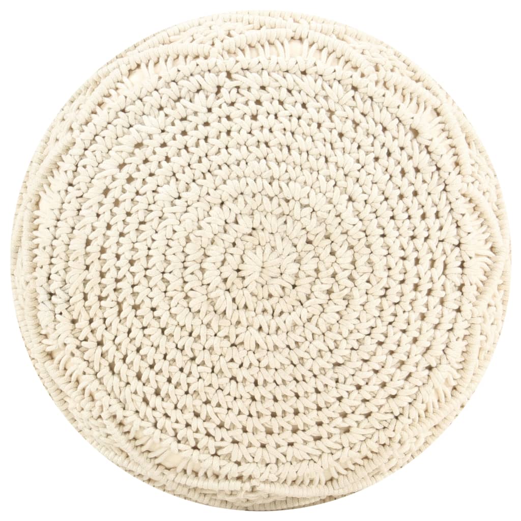 Makramee Sitzpuff Handgefertigt 45x30 cm Baumwolle - Pazzar.ch