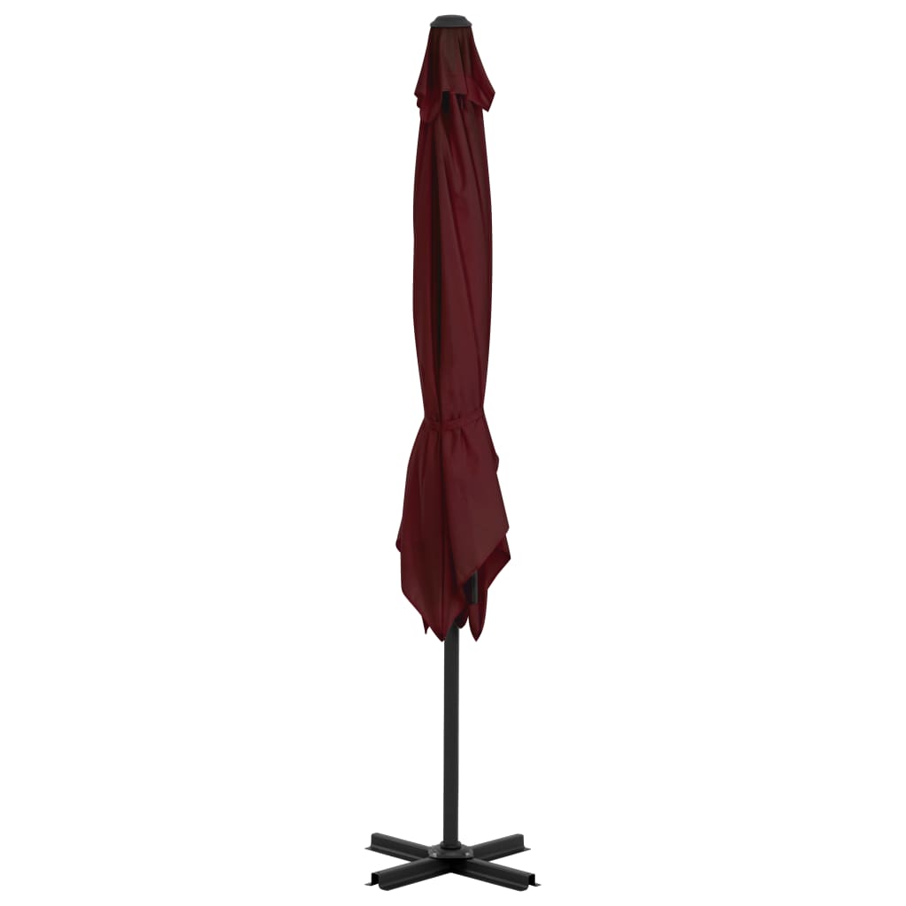 Ampelschirm mit Aluminium-Mast 250x250 cm Bordeauxrot