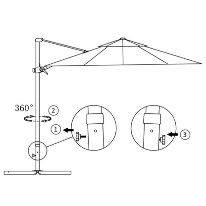 Ampelschirm mit Aluminium-Mast Bordeauxrot 250x250 cm - Pazzar.ch