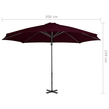 Ampelschirm mit Aluminium-Mast Rot 300 cm - Pazzar.ch