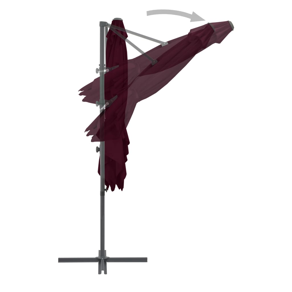 Ampelschirm mit Stahlmast Bordeauxrot 250x250 cm - Pazzar.ch