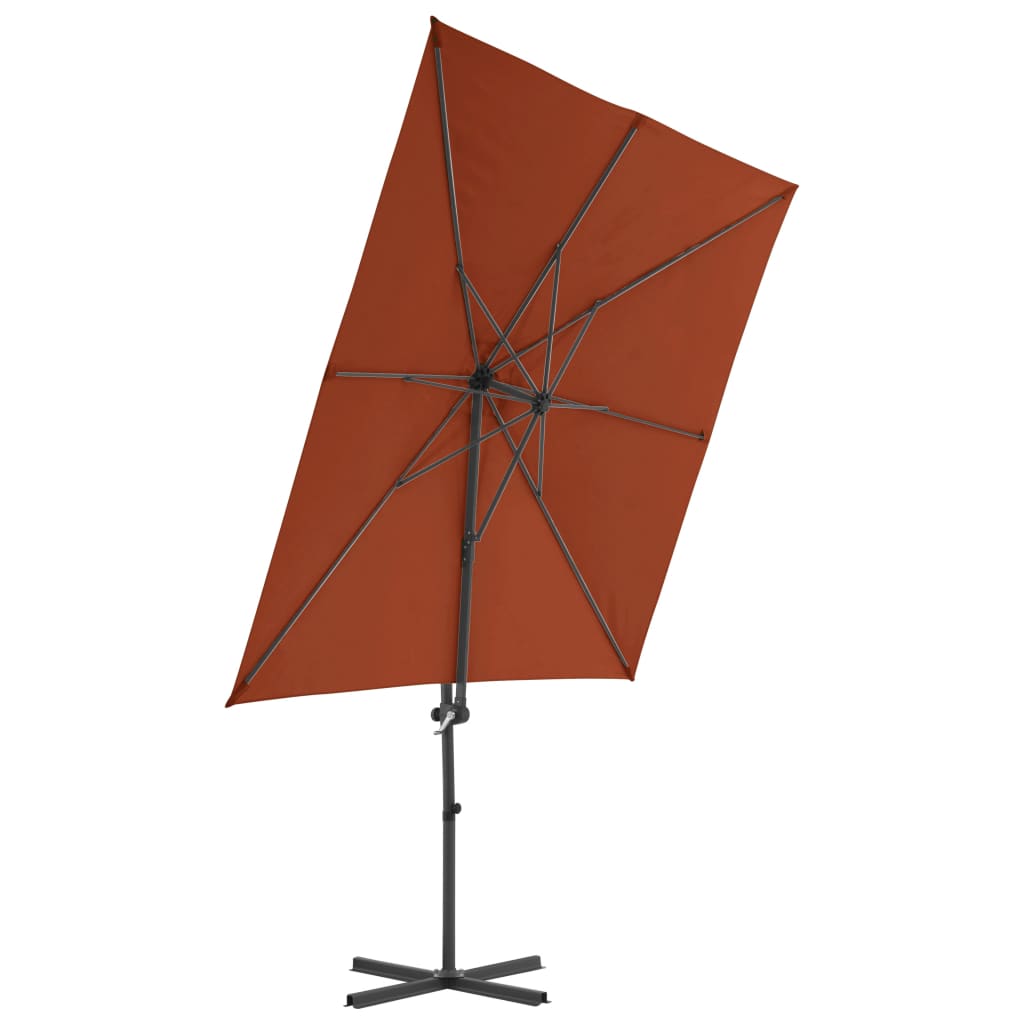Ampelschirm mit Stahl-Mast 250x250 cm Terrakotta
