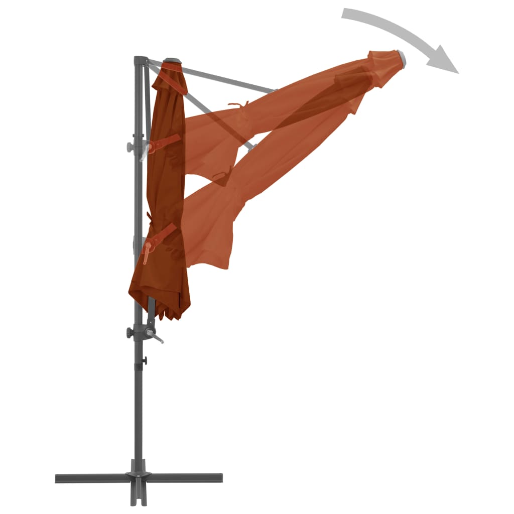 Ampelschirm mit Stahlmast Terrakotta-Rot 300 cm - Pazzar.ch