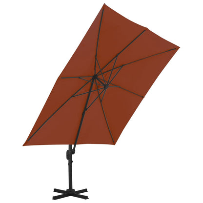 Ampelschirm mit Aluminium-Mast Terrakotta 300x300 cm - Pazzar.ch