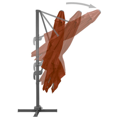 Ampelschirm mit Aluminium-Mast Terrakotta 300x300 cm - Pazzar.ch
