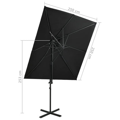 Ampelschirm mit Lüftung Schwarz 250x250 cm - Pazzar.ch