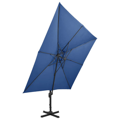 Ampelschirm mit Lüftung 300x300 cm Azurblau - Pazzar.ch