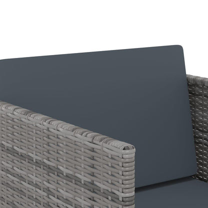 9-tlg. Garten-Essgruppe mit Kissen Poly Rattan Grau - Pazzar.ch