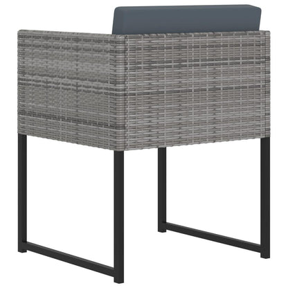 9-tlg. Garten-Essgruppe mit Kissen Poly Rattan Grau - Pazzar.ch