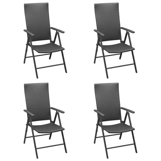 Gartenstühle 4 Stk. Poly Rattan Schwarz - Pazzar.ch