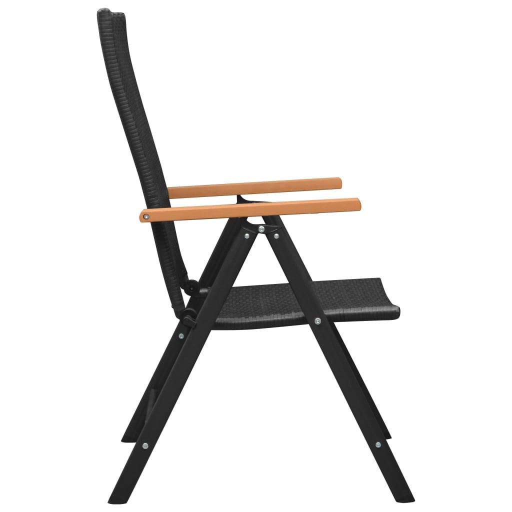 Gartenstühle 4 Stk. Poly Rattan Schwarz - Pazzar.ch