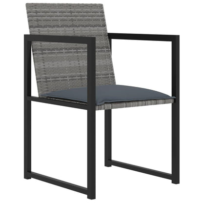 5-tlg. Garten-Essgruppe mit Kissen Poly Rattan Grau - Pazzar.ch