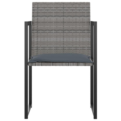 5-tlg. Garten-Essgruppe mit Kissen Poly Rattan Grau - Pazzar.ch