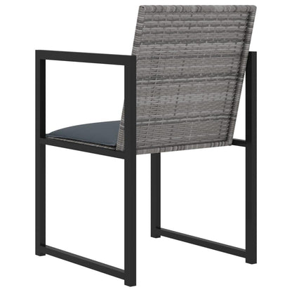 5-tlg. Garten-Essgruppe mit Kissen Poly Rattan Grau - Pazzar.ch