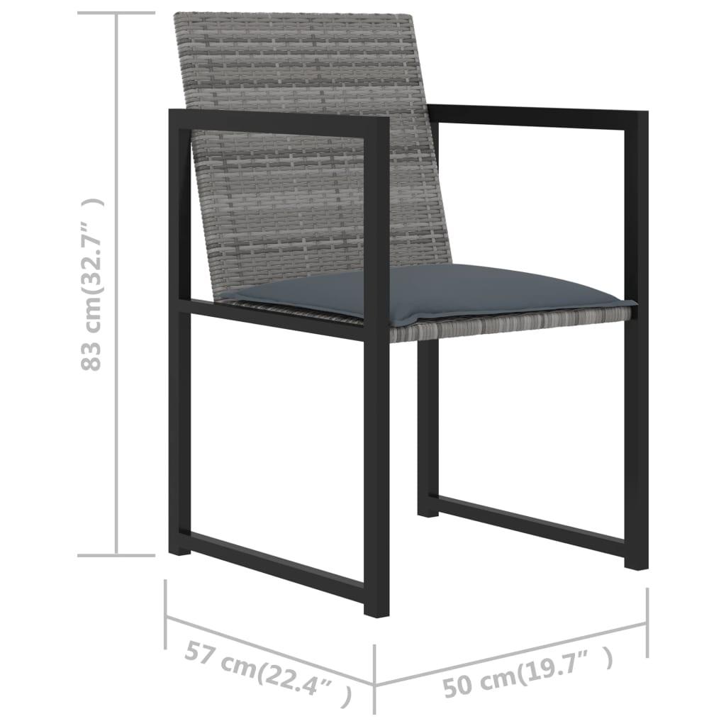 5-tlg. Garten-Essgruppe mit Kissen Poly Rattan Grau - Pazzar.ch