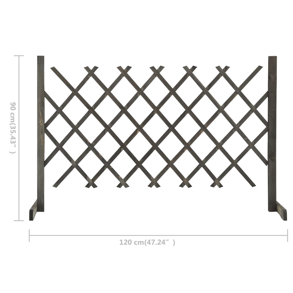 Garten-Rankzaun Grau 120x90 cm Massivholz Tanne - Pazzar.ch