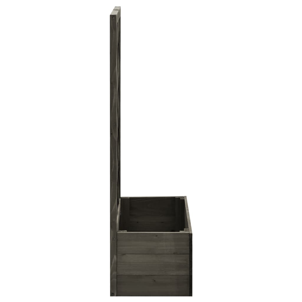 Garten-Spalier mit Blumenkasten Grau 50x25x90 cm Tannenholz - Pazzar.ch