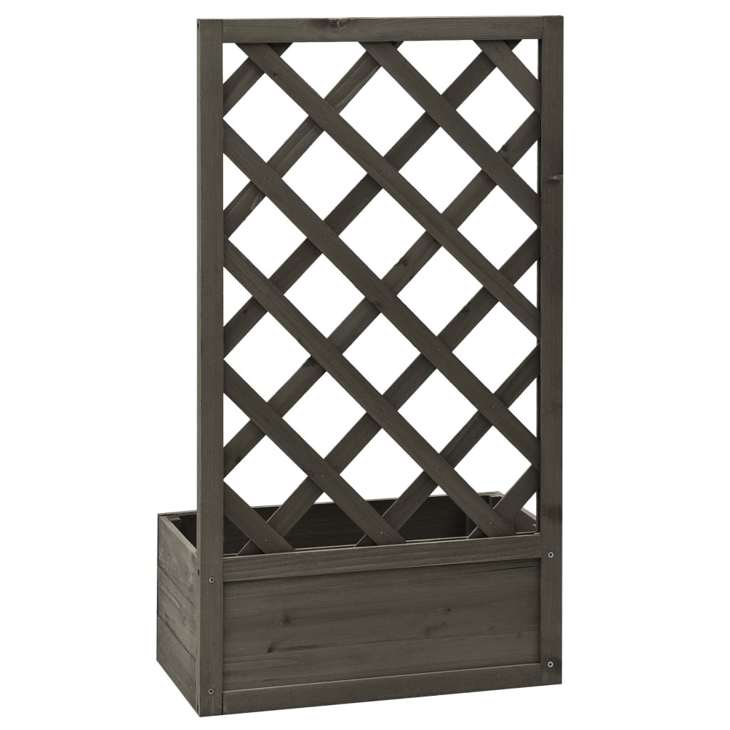 Garten-Spalier mit Blumenkasten Grau 50x25x90 cm Tannenholz - Pazzar.ch