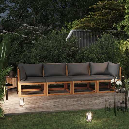 4-Sitzer-Gartensofa mit Auflage Akazie Massivholz - Pazzar.ch