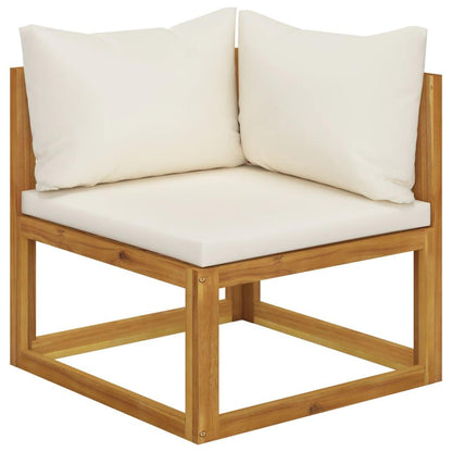 4-Sitzer-Gartensofa mit Auflagen Creme Akazie Massivholz - Pazzar.ch