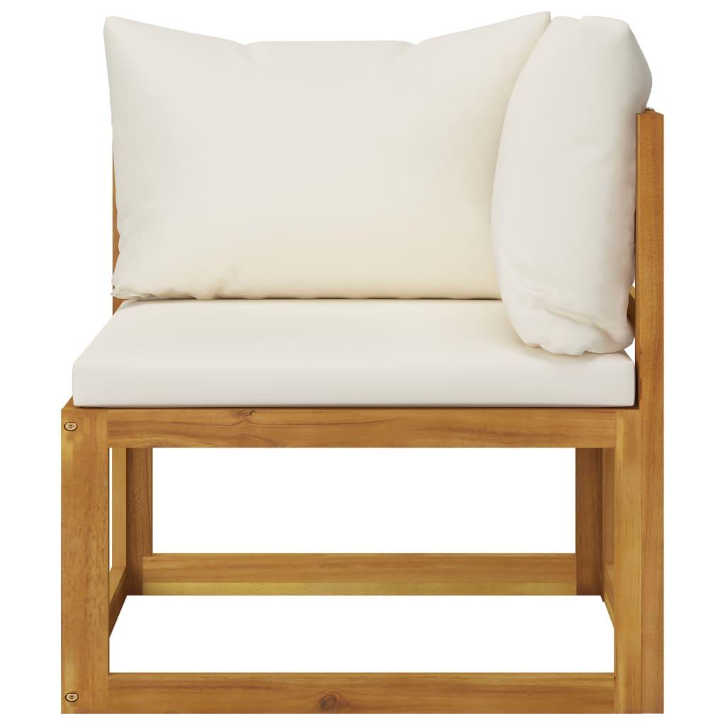 4-Sitzer-Gartensofa mit Auflagen Creme Akazie Massivholz - Pazzar.ch