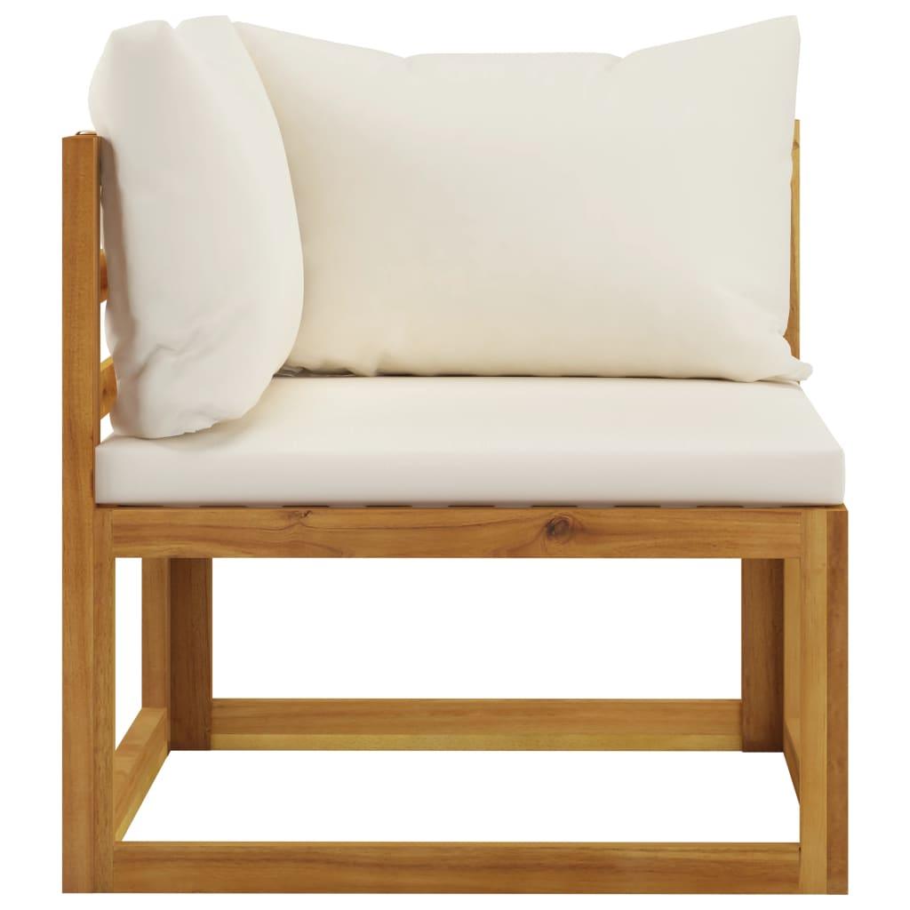 4-Sitzer-Gartensofa mit Auflagen Creme Akazie Massivholz - Pazzar.ch