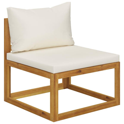 4-Sitzer-Gartensofa mit Auflagen Creme Akazie Massivholz - Pazzar.ch
