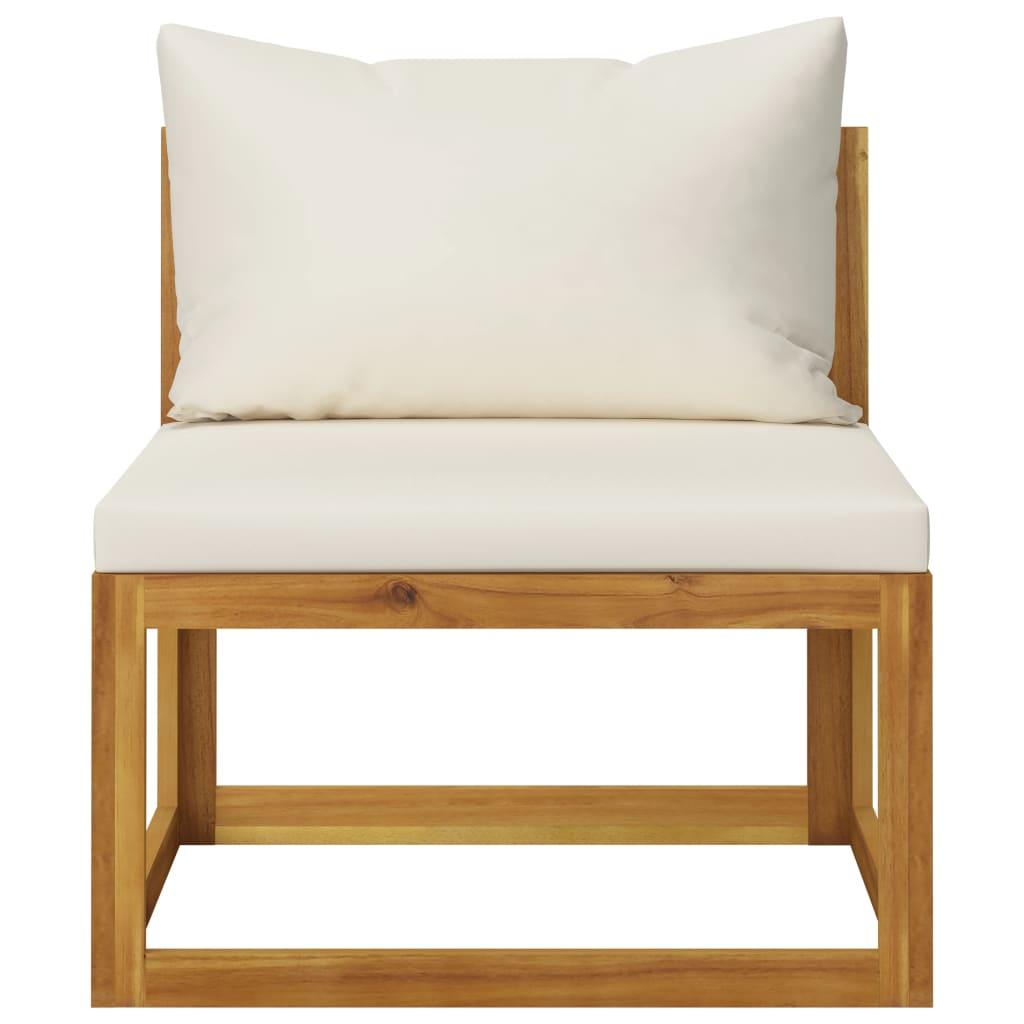 4-Sitzer-Gartensofa mit Auflagen Creme Akazie Massivholz - Pazzar.ch
