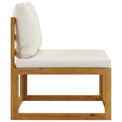 4-Sitzer-Gartensofa mit Auflagen Creme Akazie Massivholz - Pazzar.ch