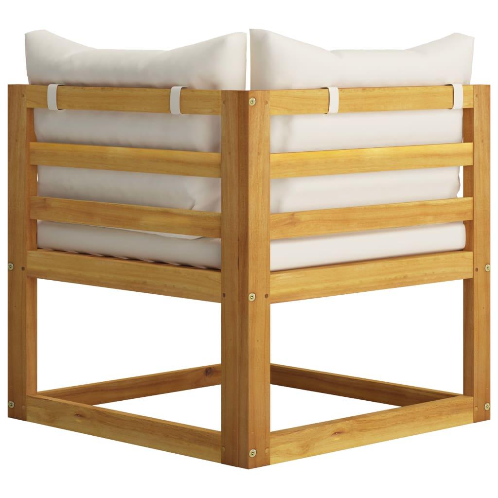6-tlg. Garten-Lounge-Set mit Auflagen Creme Massivholz Akazie - Pazzar.ch