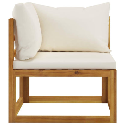 6-tlg. Garten-Lounge-Set mit Auflagen Creme Massivholz Akazie - Pazzar.ch