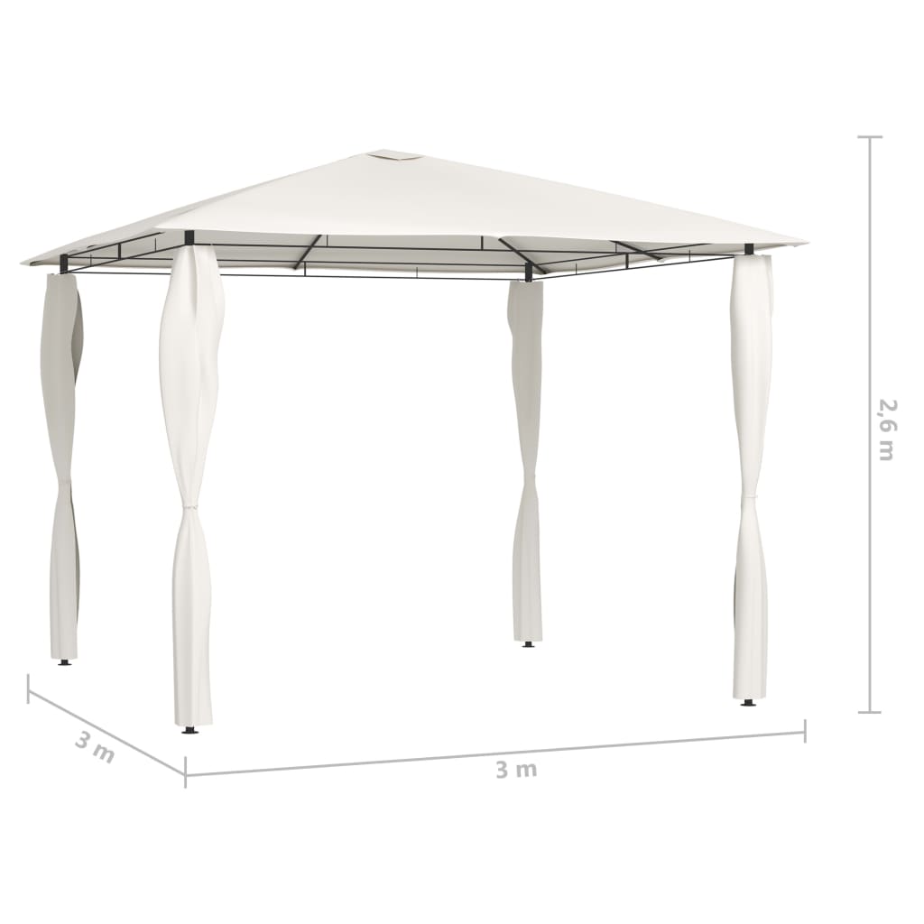 Pavillon mit Pfostenabdeckungen 3x3x2,6 m Creme 160 g/m² - Pazzar.ch