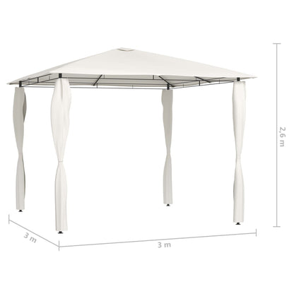 Pavillon mit Pfostenabdeckungen 3x3x2,6 m Creme 160 g/m² - Pazzar.ch