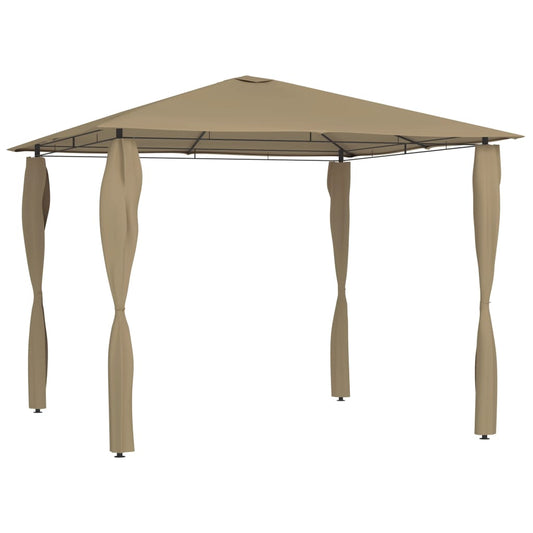 Pavillon mit Pfostenabdeckungen 3x3x2,6 m Taupe 160 g/m² - Pazzar.ch