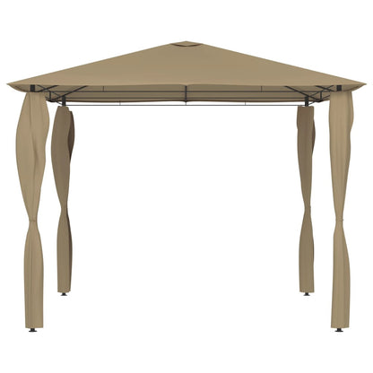 Pavillon mit Pfostenabdeckungen 3x3x2,6 m Taupe 160 g/m² - Pazzar.ch