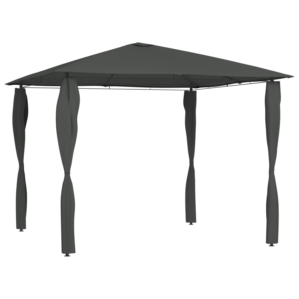 Pavillon mit Pfostenabdeckungen 3x3x2,6 m Anthrazit 160 g/m² - Pazzar.ch