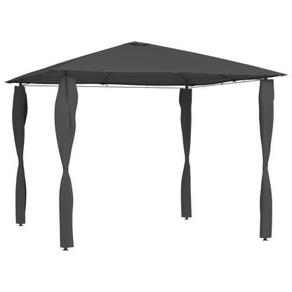 Pavillon mit Pfostenabdeckungen 3x3x2,6 m Anthrazit 160 g/m² - Pazzar.ch