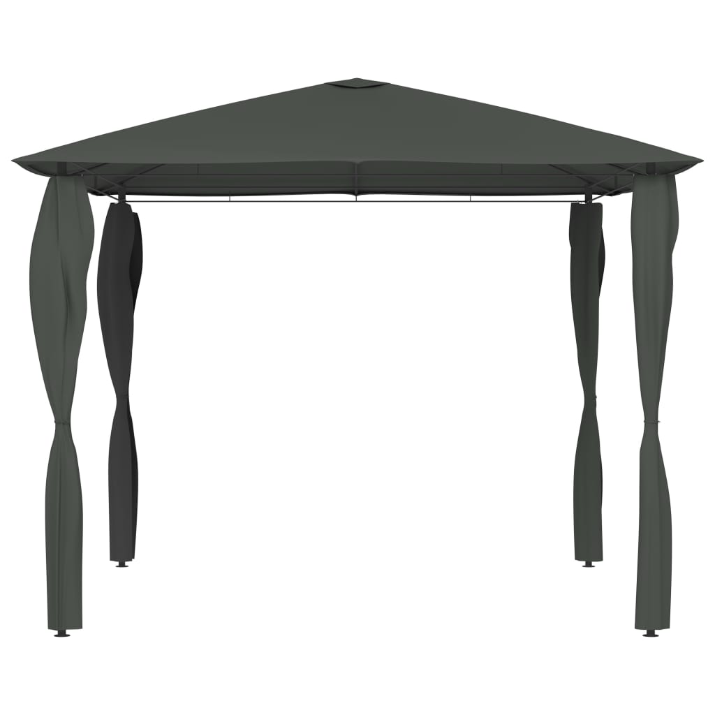Pavillon mit Pfostenabdeckungen 3x3x2,6 m Anthrazit 160 g/m² - Pazzar.ch