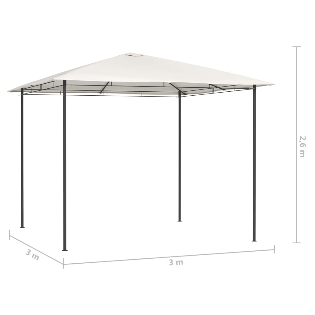 Pavillon 3x3x2,6 m Creme 160 g/m² - Pazzar.ch