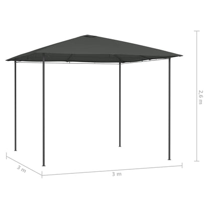 Pavillon 3x3x2,6 m Anthrazit 160 g/m² - Pazzar.ch