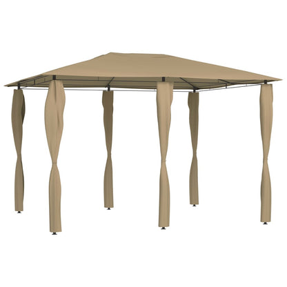Pavillon mit Pfostenabdeckungen 3x4x2,6 m Taupe 160 g/m² - Pazzar.ch