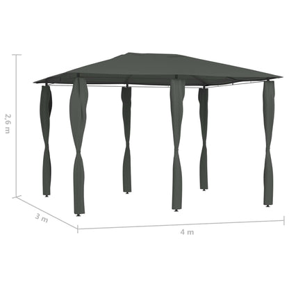 Pavillon mit Pfostenabdeckungen 3x4x2,6 m Anthrazit 160 g/m² - Pazzar.ch
