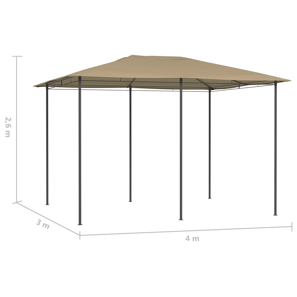 Pavillon 3x4x2,6 m Taupe 160 g/m² - Pazzar.ch