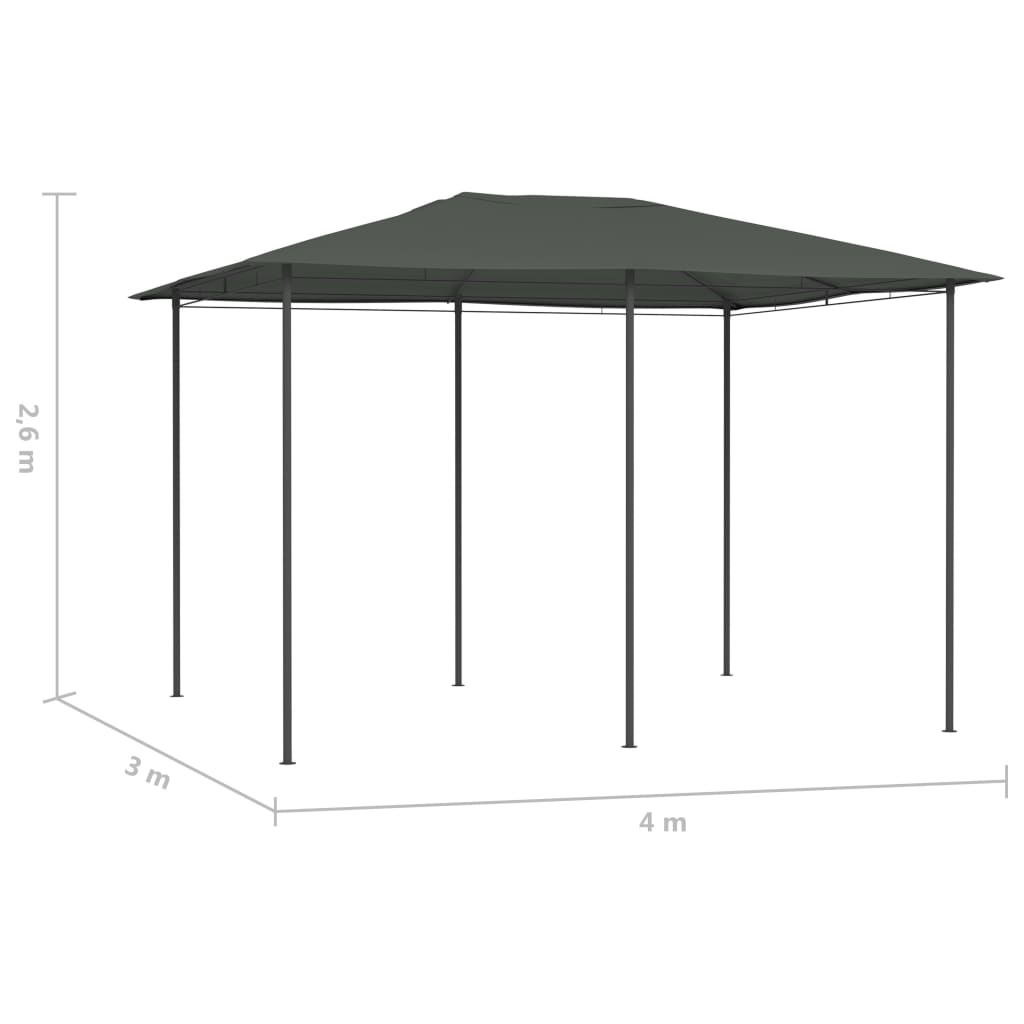 Pavillon 3x4x2,6 m Anthrazit 160 g/m² - Pazzar.ch