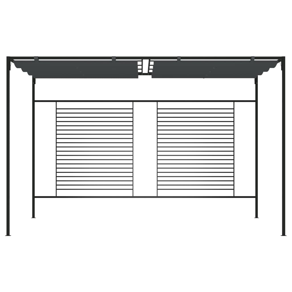 Pavillon mit Ausziehbarem Dach 4x3x2,3 m Anthrazit 180 g/m²