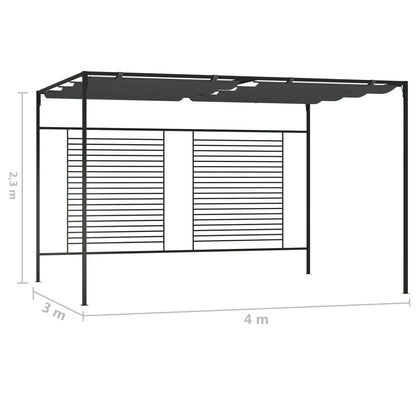 Pavillon mit Ausziehbarem Dach 4x3x2,3 m Anthrazit 180 g/m² - Pazzar.ch