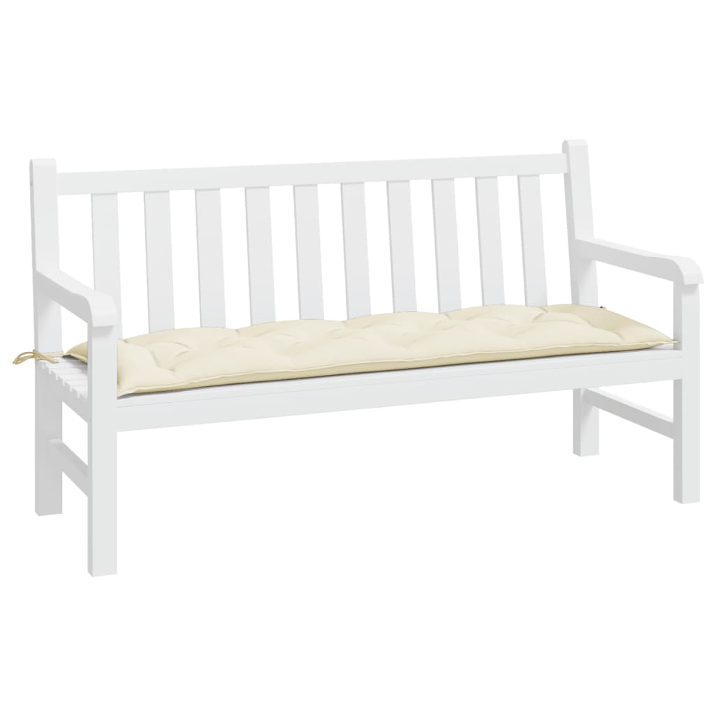 Gartenbank-Auflage Cremeweiß 150x50x7 cm Oxford-Gewebe - Pazzar.ch