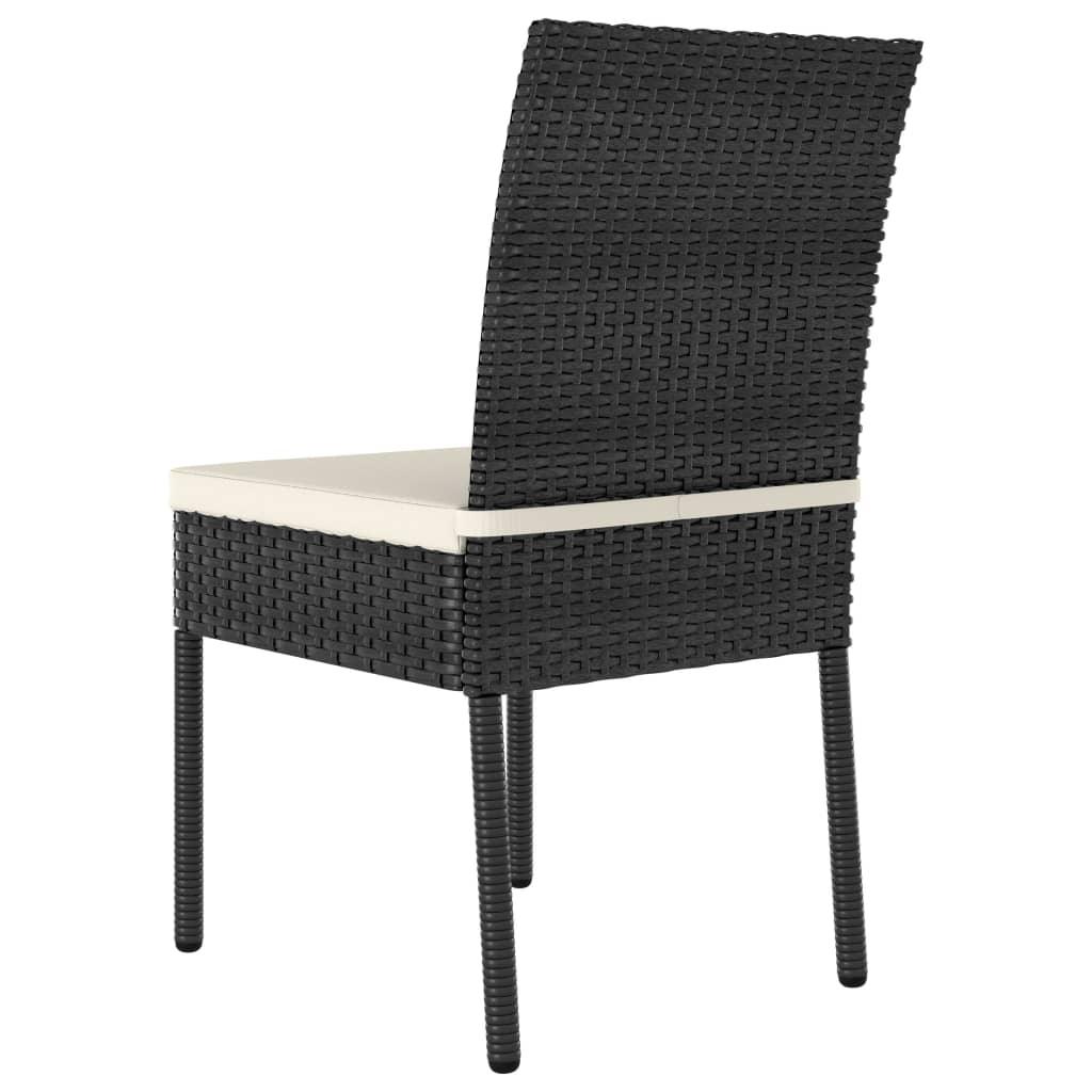 Garten-Essstühle 2 Stk. Poly Rattan Schwarz - Pazzar.ch